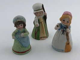 3 Collectible Jasco Merri-Bells Handcrafted Decorative Girls Each is a Bell - $14.46