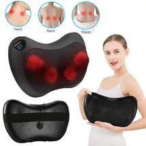 Shiatsu Shoulder Neck and Back Massager Pillow with Heat Deep Kneading Cushion - £43.15 GBP