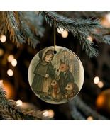 Ceramic Victorian Christmas Tree Ornament, Woodland Animals - €17,36 EUR