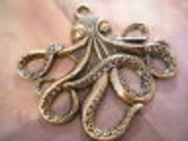 Large Octopus Pendant Antiqued Bronze Steampunk Octopus Pendant Kraken Pendant - £2.33 GBP