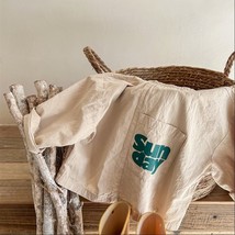 Korean Style Autumn Kid Girl Shirts linen cotton long sleeve shirts beige brown  - £40.14 GBP