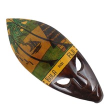 Vintage Bula (Welcome) Wooden Hand Carved 17&quot; Fiji Tiki Mask, Polynesian... - £34.88 GBP