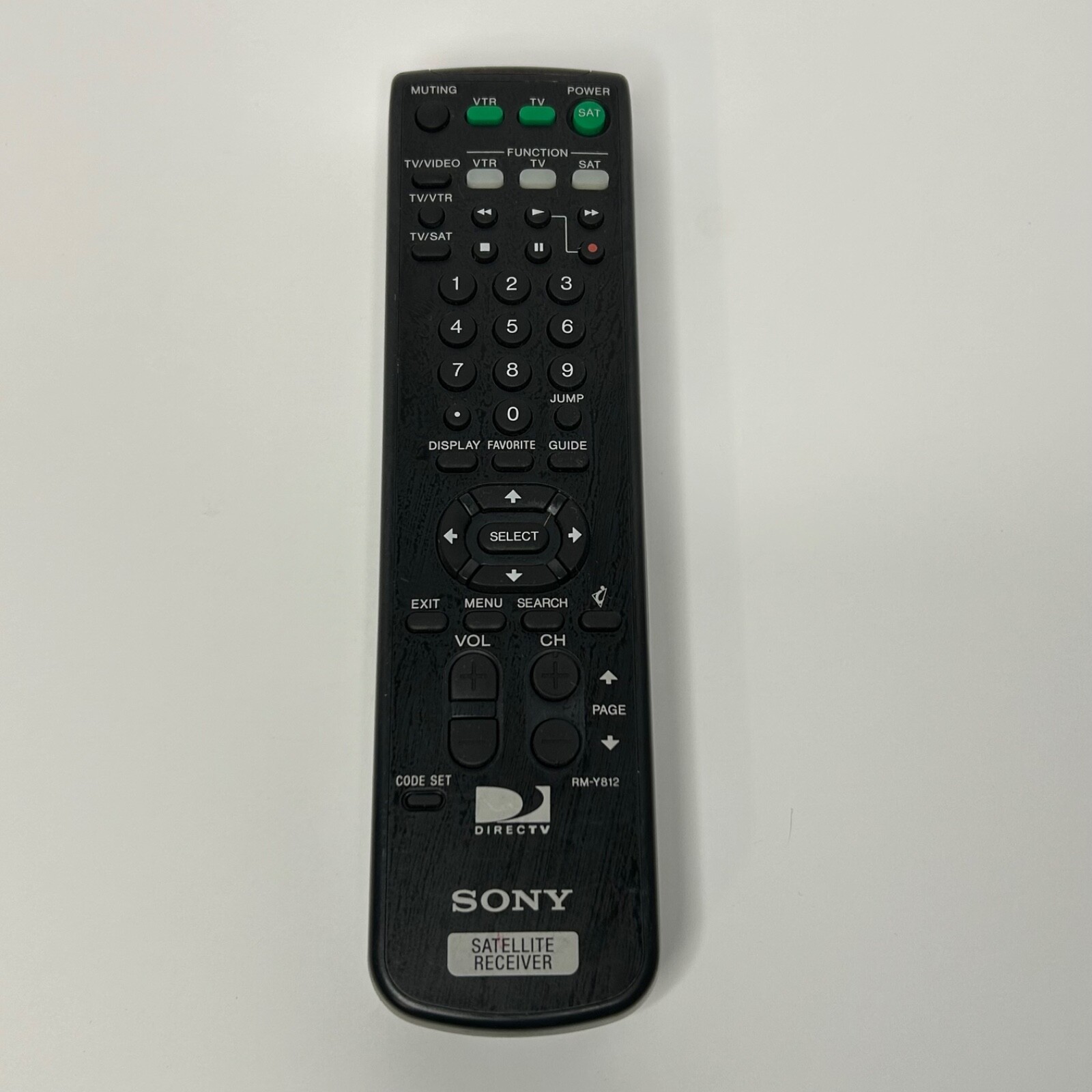 SONY Direct TV Video VTR Combo Digital Satellite Receiver Remote RM-Y812... - $8.28