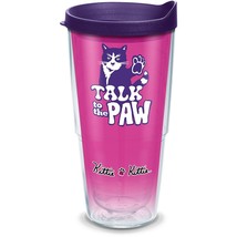 Tervis Kittie Kittie Talk To The Paw 24 oz. Tumbler W/ Lid Cat Paw NEW - £11.21 GBP