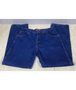 WRANGLER Blue Ridge Men&#39;s Size 34 x 32 Dark Wash Denim Jeans - £14.71 GBP