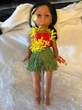 Vintage Wahine Hawaii Doll Anekona Hula Girl 14&quot; Hong Kong Grass Skirt L... - $18.00