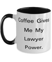 Love Lawyer, Coffee Gives Me My Lawyer Power, Inappropriate Two Tone 11oz Mug Fo - £15.72 GBP