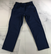 Nike Pants Mens Large Navy Blue Embroidered Logo Pockets Drawstring Dri-Fit - £16.05 GBP