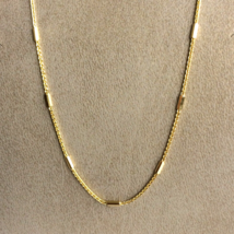 Women&#39;s Necklace 14k Yellow Gold Spiga Wheat Length 17.72 inch Width 1.47 mm - £374.09 GBP