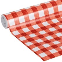 Pioneer Woman~ Adhesive Laminate ~ Shelf Liner ~ 20&quot; x 12&#39; ~ Red Gingham... - £17.98 GBP