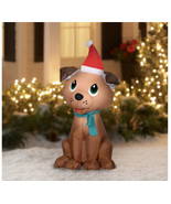 Gemmy 3.5&#39; Airblown Christmas Lighted Sweet Puppy Hounddog Inflatable Ya... - £35.34 GBP