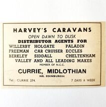 1954 Harvey&#39;s Caravan Dealership Edinburgh Advertisement Automobilia E89F5 - $10.00