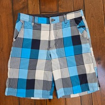 LULULEMON Kahuna Shorts Mens 34 Blue Plaid Chino Golf Performance Athletic - $19.75