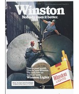 1982 Winston Lights cigarettes Print Ad Man Working Hard Hat 8.5&quot; x 11&quot; - €17,41 EUR