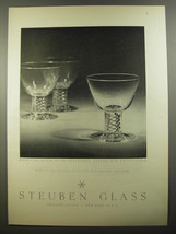 1954 Steuben Glass Advertisement - Cocktail Glass with Spiral Air Twist Stem - £14.74 GBP