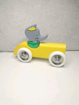 Vintage Babar The Elephant King Toy Wooden Car Yellow Made in France, Vilac - $124.69