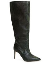 NEW L&#39;AGENCE Lena III Snake Embossed Leather Knee Length Boots (Size 40) - £120.15 GBP