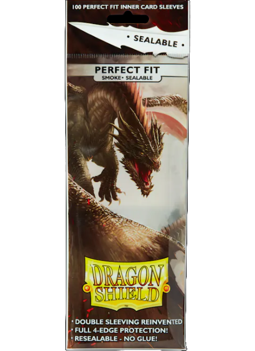 1 pack of 100 Dragon Shield Smoke Sealable Perfect Fit Std. Sized Card S... - $8.41