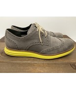 Cole Haan Men’s Shoes Lunargrand Suede Wingtip Oxford 9.5M Gray Volt Yel... - $67.63 CAD