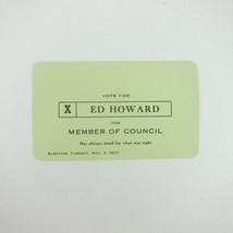 Political Campaign Election Card Greenville Ohio Council Ed Howard Vintage 1931 - £23.56 GBP