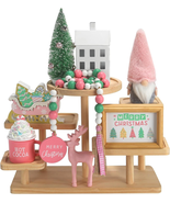 Pink Christmas Decorations 8 PCS Tiered Tray Decor Set, Cute Girlie Tabl... - $571.99 MXN