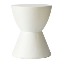 LeisureMod Modern Side Table Hourglass Design with Round Fiberstone Tabl... - $2,599.40 MXN