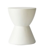 LeisureMod Modern Side Table Hourglass Design with Round Fiberstone Tabl... - $2,611.12 MXN