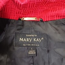 Mary Kay By Twinhill Women's Red 3-Button Cropped Blazer Jacket Pockets Size L image 3