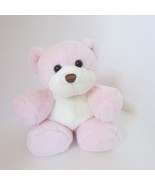 Aurora Baby Plush pink white first chubby teddy bear bean bag soft toy - $9.35