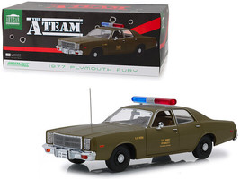 1977 Plymouth Fury U.S. Army Police Army Green The A-Team 1983-1987 TV Series 1/ - £64.93 GBP