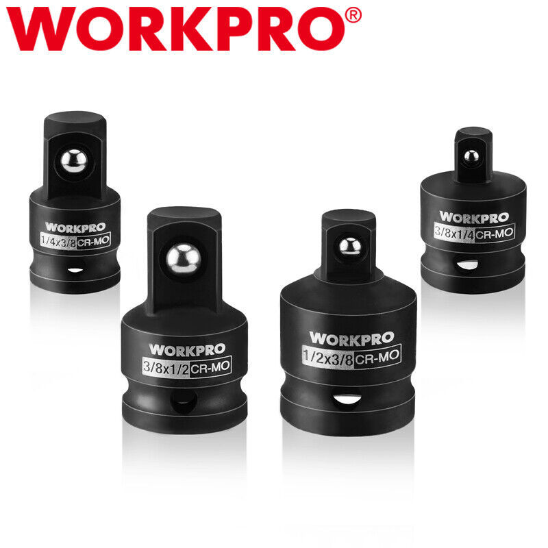 WORKPRO 4PC Impact Socket Adapter Reducer Set 1/4" 3/8" 1/2" Socket Adapter Sets - £26.93 GBP