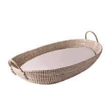 Baby Changing Basket with Pad - Seagrass Table Basket (32” x 16“ x 4“) (White) - £82.36 GBP
