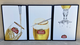 Stella Artois Trifecta, THREE Golden Rules of Beer Draft Pours - Tri-Frames - £55.00 GBP