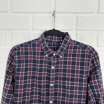 Gap Slim Fit Button Up Shirt Mens Medium Window Pane Check Red White Blue Preppy - £13.17 GBP