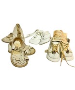 Vintage 1960s Baby Shoe Lot With Original Gift Card. Leather. Collectible. - £11.00 GBP