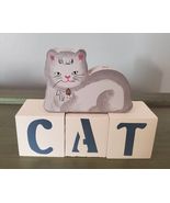 Wood Cat Blocks Decoration Display - $164.43 MXN