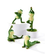 Yoga Frog Figurines Set of 4 - Zen Frog 4 Different Yoga Poses Home Gard... - £38.93 GBP