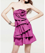 BCBG WV6G346 Boysenberry Ruffle Taffeta Dress SZ 10P Boysenberry - $103.54 CAD