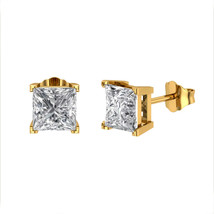 Grooms 14K Gold Studs AAA Moissanite Wedding Mens Jewelry Ice Studs - £48.58 GBP+