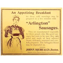 John Squire Arlington Sausages 1897 Advertisement Victorian Breakfast ADBN1qqq - £15.86 GBP