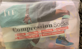 4 Pairs Compression Socks for Women Men Knee High Running Stocki... hello momoya - £11.77 GBP