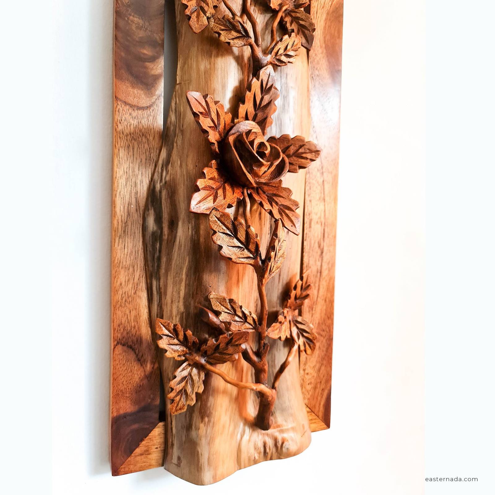 Hand Carved Wooden Wall Art - Long Decorative Driftwood Sculpture Forever Love V Item image 6