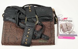 NWT  Pouchee &quot;The Ultimate Crossbody&quot; Brown Jacquard Safari Handbag - $31.63