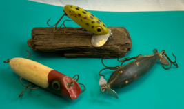 Vtg Wooden Fishing Lure Lot Jitterbug South Bend Bass Oreno Injured Minn... - £31.75 GBP