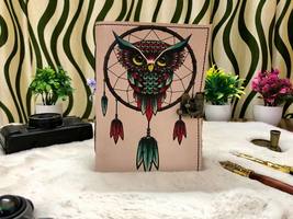 Handmade owl vintage Leather Journal for Men &amp; Women 200 Pages gifts - £45.55 GBP