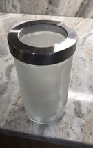 KEA Droppar Frosted Glass Canister/Jar W Lid 7” X 4” - £59.77 GBP