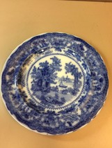 Antique 1890 Flow Blue Fairy Villas Plate 9&quot; W. Adams England - £155.80 GBP
