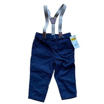 Oshkosh Baby B’Gosh Suspenders 9M Navy Blue Pinstripe - £6.92 GBP