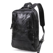 fashion vintage genuine leather men's backpack business real cowhide laptop back - £154.49 GBP