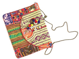 Free shipping in US - Vintage Jaipur Messenger Bag with Antique Thread Embroider - £63.94 GBP